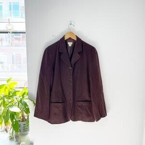 J. Crew Vintage Brown Wool Pea Coat Size 12